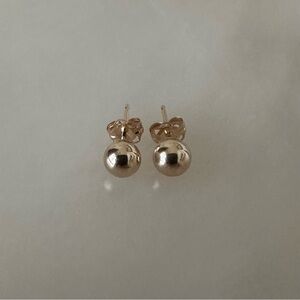 14k Solid Gold Ball Stud Earrings